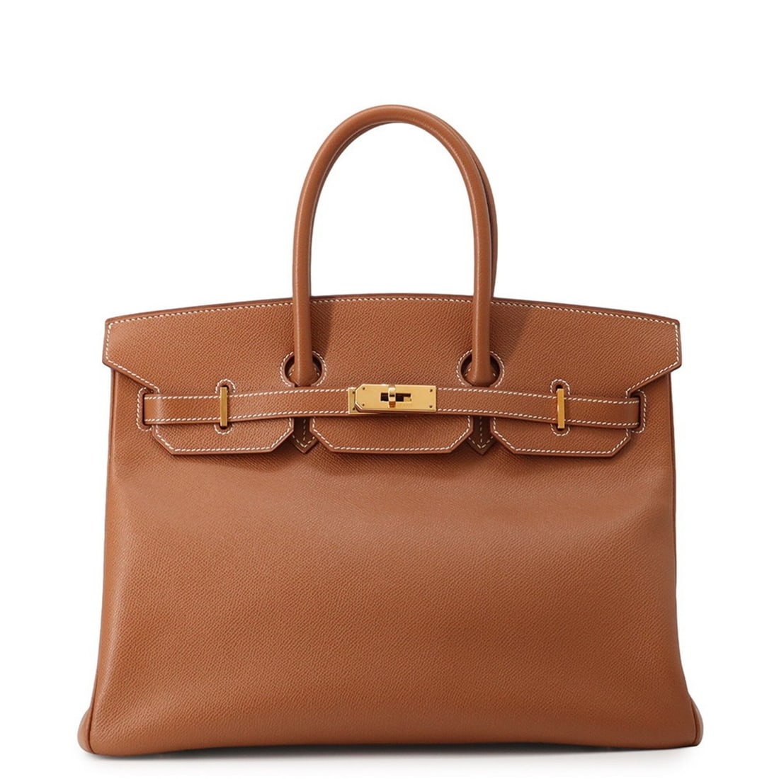 Hermes Birkin 35 Gold Courchevel Leather ?H Stamp HERMES Handbag Women's: --- Catalog ---Category: SizeSize (HxWxD): 27cm x 35cm x 18.5cm / 10.62'' x 13.77'' x 7.28''Category: DesignType: HandbagColor: Beige gold, Gold brownGender: WomenMaterial: Courchevel leather