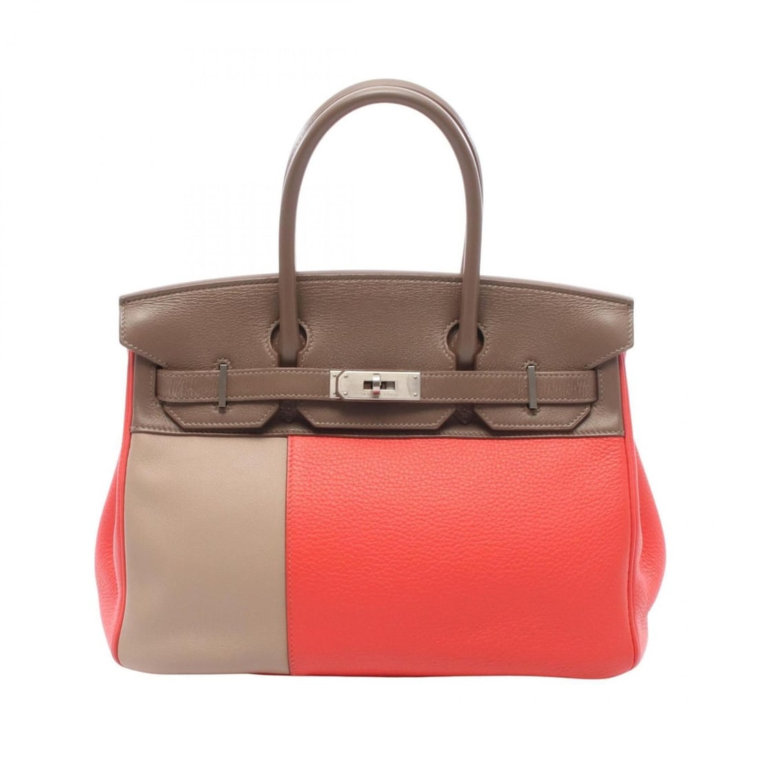 Hermes Birkin 30 Casaque Etoupe Rose Jaipur Turtledove Grey Handbag, Taurillon Clemence Leather,: --- Catalog ---Category: SizeSize (HxWxD): 24cm x 30cm x 15cm / 9.44'' x 11.81'' x 5.9''Category: DesignType: HandbagColor: Beige, Etoupe gray, Gris Tourterelle, Red color, Rose jaipurGender: WomenMat