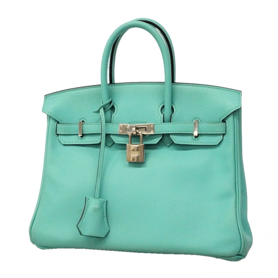 Hermes Birkin 25 Swift Blue Atoll Handbag (T stamp) - Women's: --- Catalog ---Category: SizeSize (HxWxD): 20.5cm x 26cm x 14cm / 8.07'' x 10.23'' x 5.51''Category: DesignType: HandbagColor: Blue atollGender: WomenMaterial: Swift leather Hardware Color: SilverCate