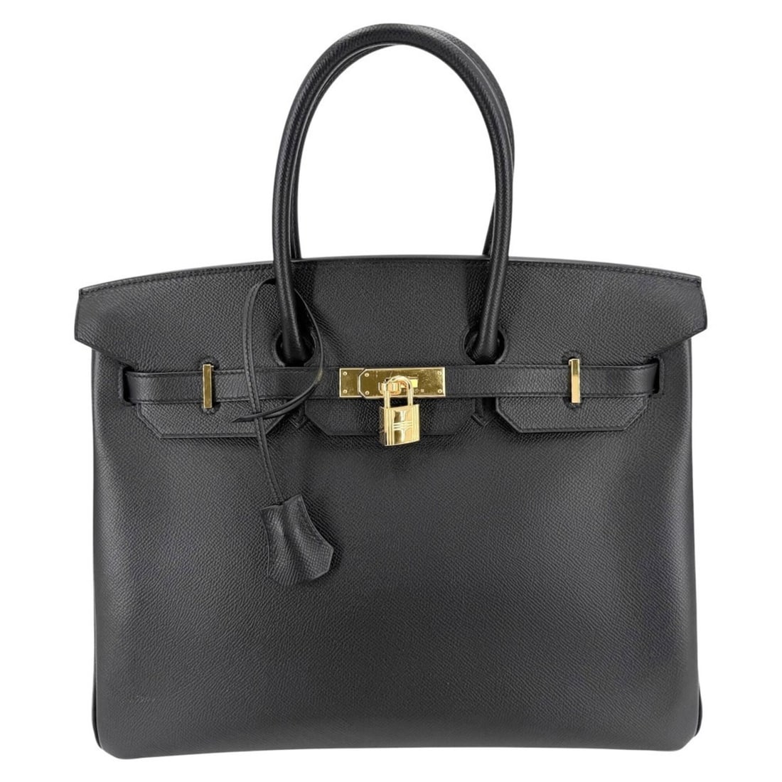 Hermes Birkin 35 handbag for women, with internal stitching, HERMES D stamp, black leather, gold: --- Catalog ---Category: SizeSize (HxWxD): 26cm x 34cm x 18cm / 10.23'' x 13.38'' x 7.08''Category: DesignType: HandbagColor: BlackGender: WomenMaterial: Leather Category: GeneralBrand: Hermes--- Item
