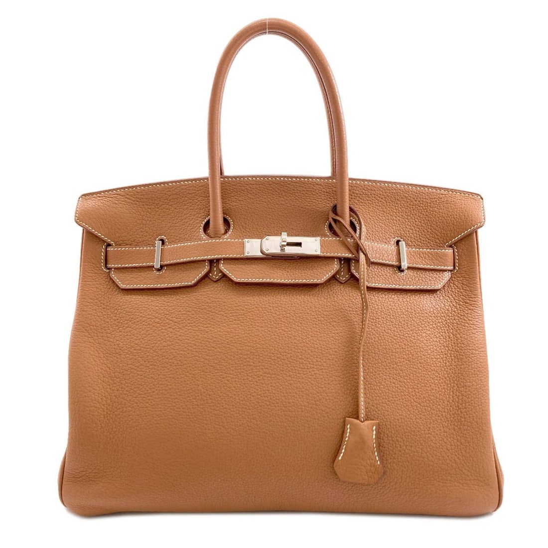 Hermes Birkin 35 Gold with Silver Hardware Handbag, Taurillon Leather, Women's HERMES