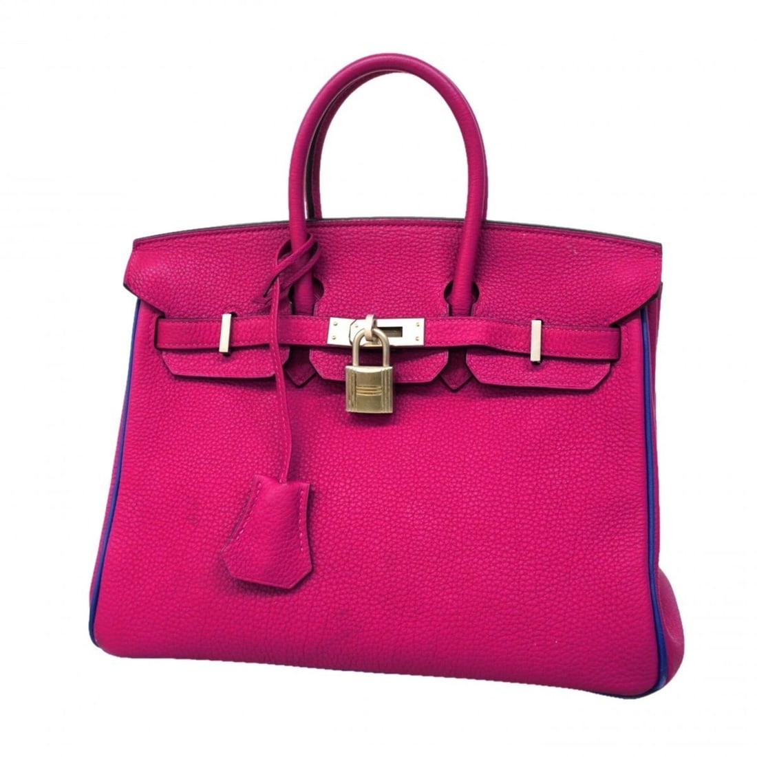 Hermes Birkin 25 Handbag, Togo Leather, Rose Purple/Blue Royal, C Stamp, SPO Women's: --- Catalog ---Category: SizeSize (HxWxD): 21cm x 26cm x 14cm / 8.26'' x 10.23'' x 5.51''Category: DesignType: HandbagColor: Blue royal, Rose PurpleGender: WomenMaterial: Togo leather Hardware Color: 