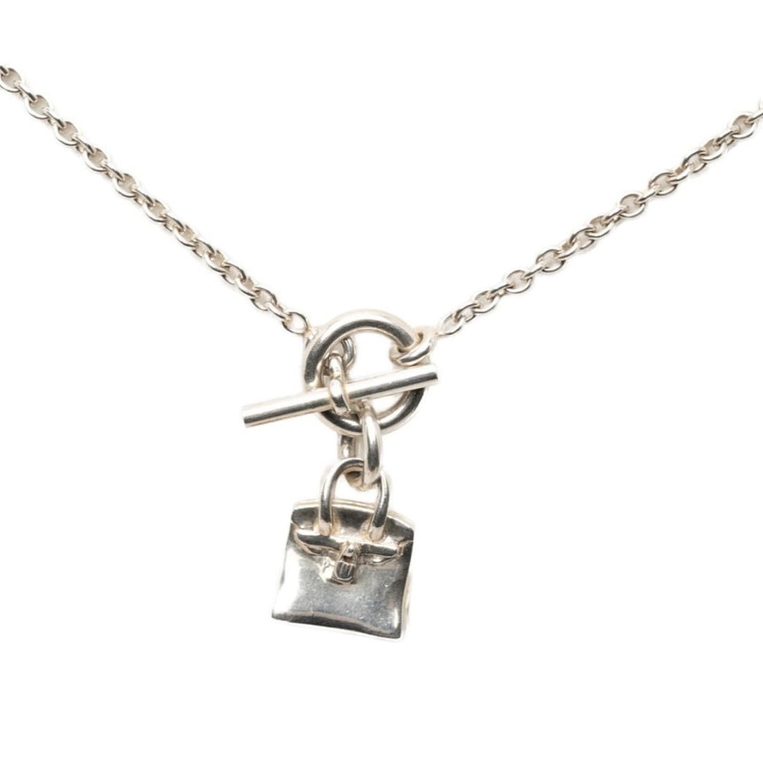 Hermes Birkin Amulet Necklace SV925 Silver Women's HERMES