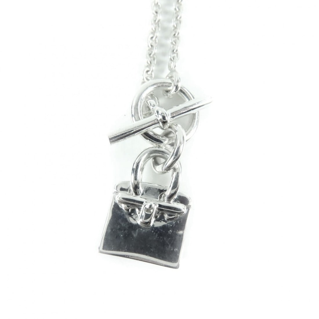 HERMES 925 Amulette Birkin Necklace Pendant Accessory, Silver, Made in Italy, Weight 10.83g, Women's