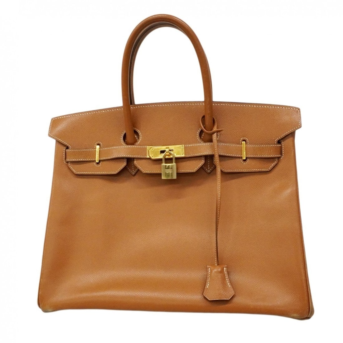 Hermes Birkin 35 Handbag, Courchevel Leather, Gold, ?B Stamp, Men's/Women's