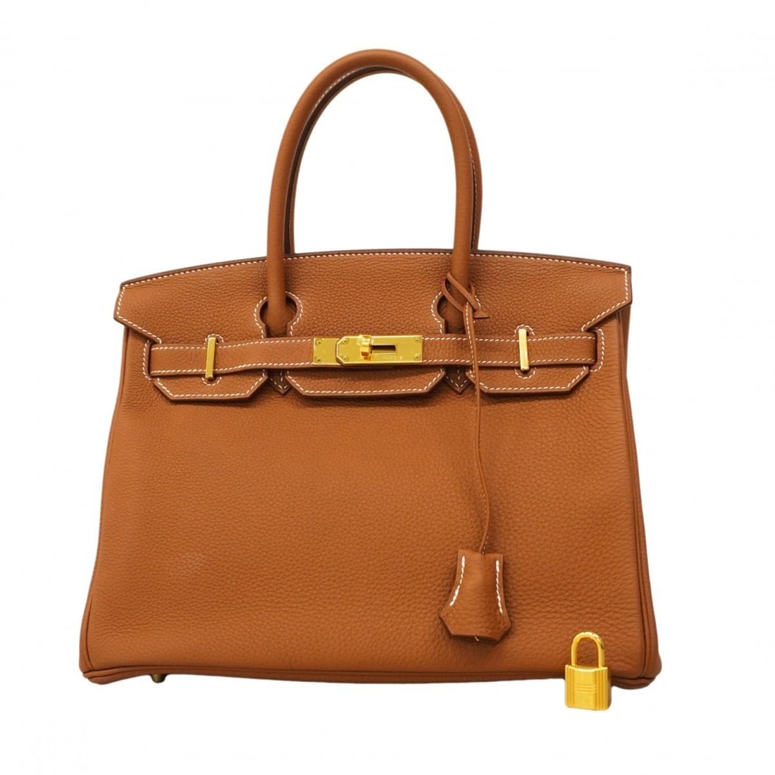 Hermes Birkin 30 handbag, Taurillon Novillo leather, gold, C stamp, women's.