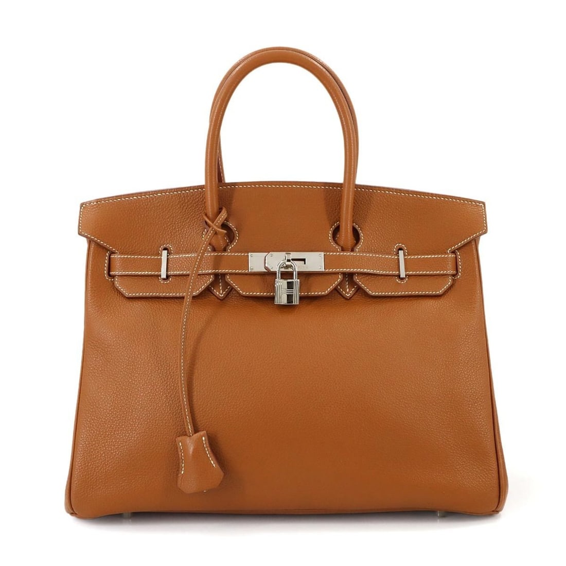 Hermes Birkin 35 Togo Gold Handbag ?D Stamp Silver Hardware