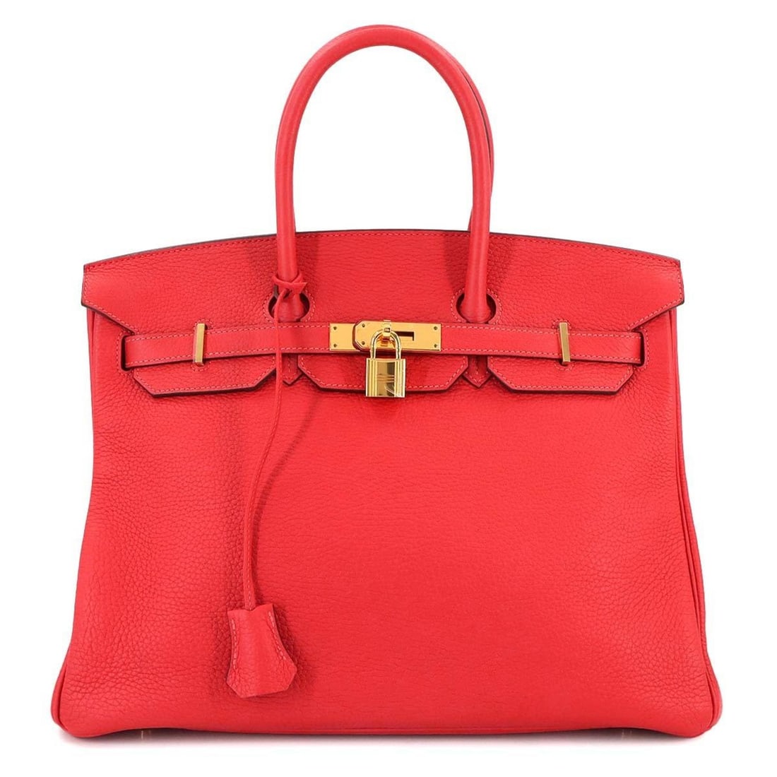 Hermes Birkin 35 Togo Rouge Pivoine Handbag, T stamp, Gold hardware.
