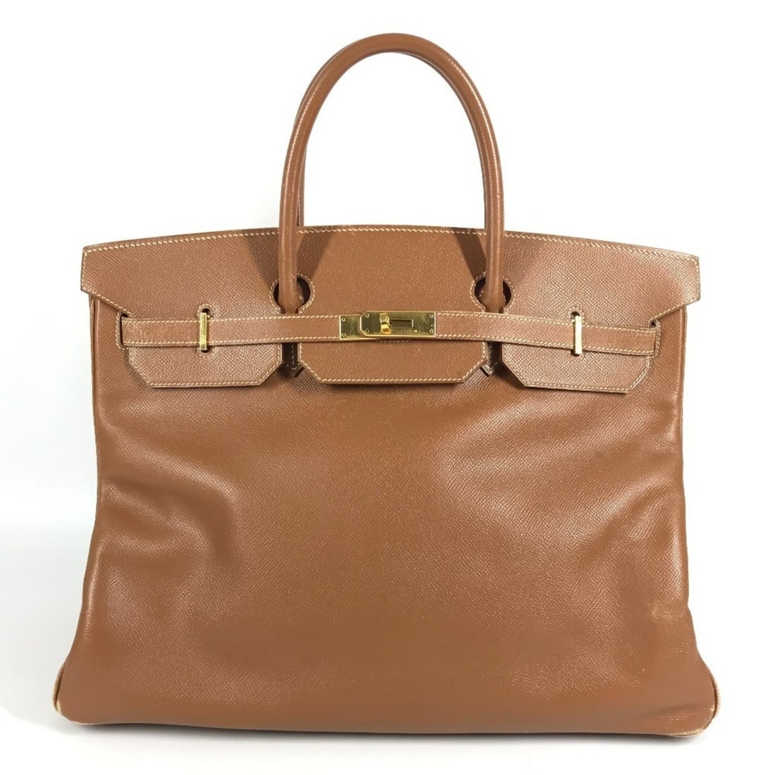 HERMES Birkin 40 Tote Bag, 40, Handbag, Epsom Leather, Men's & Women's, Gold Brown