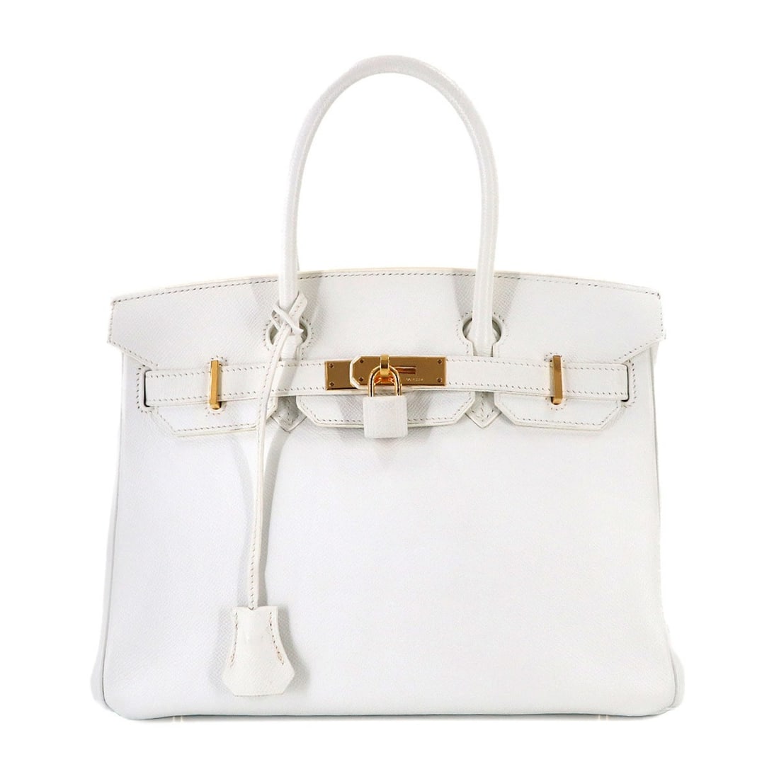 Hermes Hermès Birkin 30 Epsom White Handbag with L Stamp and Gold Hardware