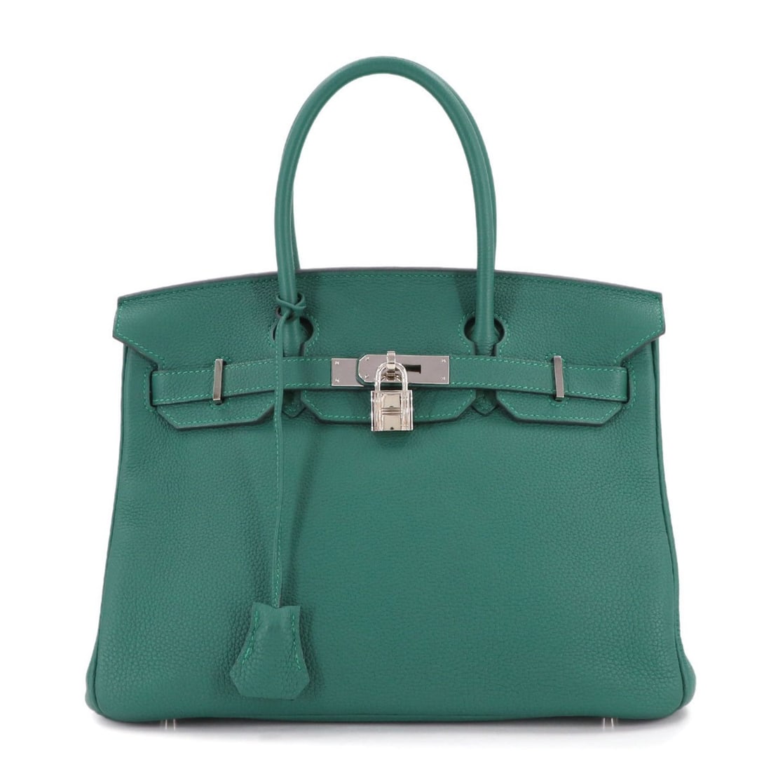 Hermes Hermès Birkin 30 Togo Malachite Handbag with Silver Hardware, Stamped A