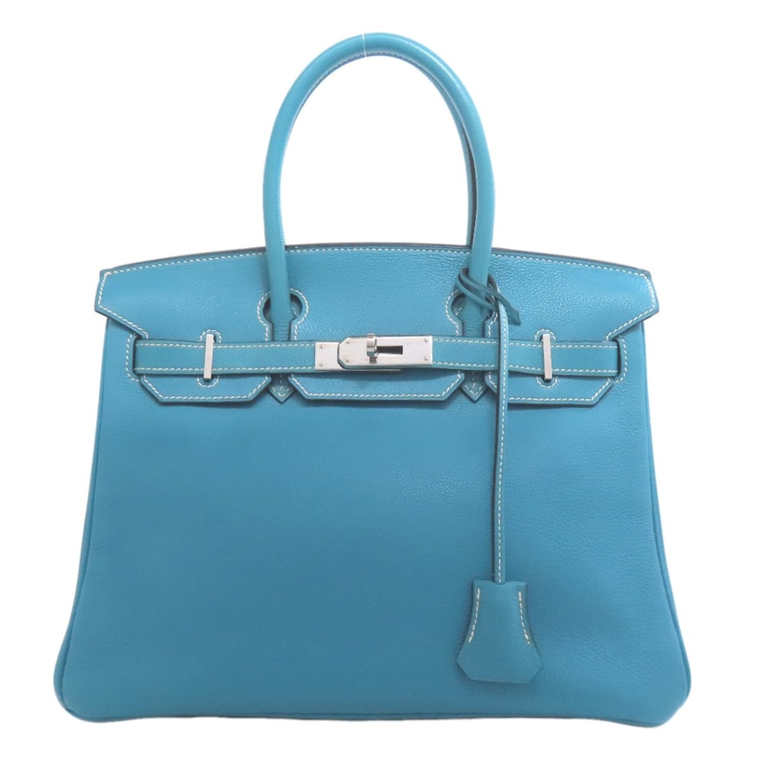 Hermes Birkin 30 Blue Jean Handbag with Silver Hardware, Epsom Leather, Women's, HERMES: --- Catalog ---Category: SizeSize (HxWxD): 22cm x 30cm x 16cm / 8.66'' x 11.81'' x 6.29''Category: DesignType: HandbagColor: Blue jeanGender: WomenMaterial: Epsom leather Category: GeneralBrand: Herme