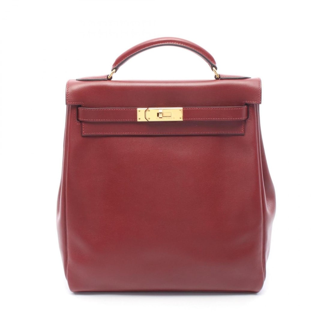 Hermes Kelly Ad GM Backpack/Handbag, Leather, Veau Gulliver, Women's, Bordeaux