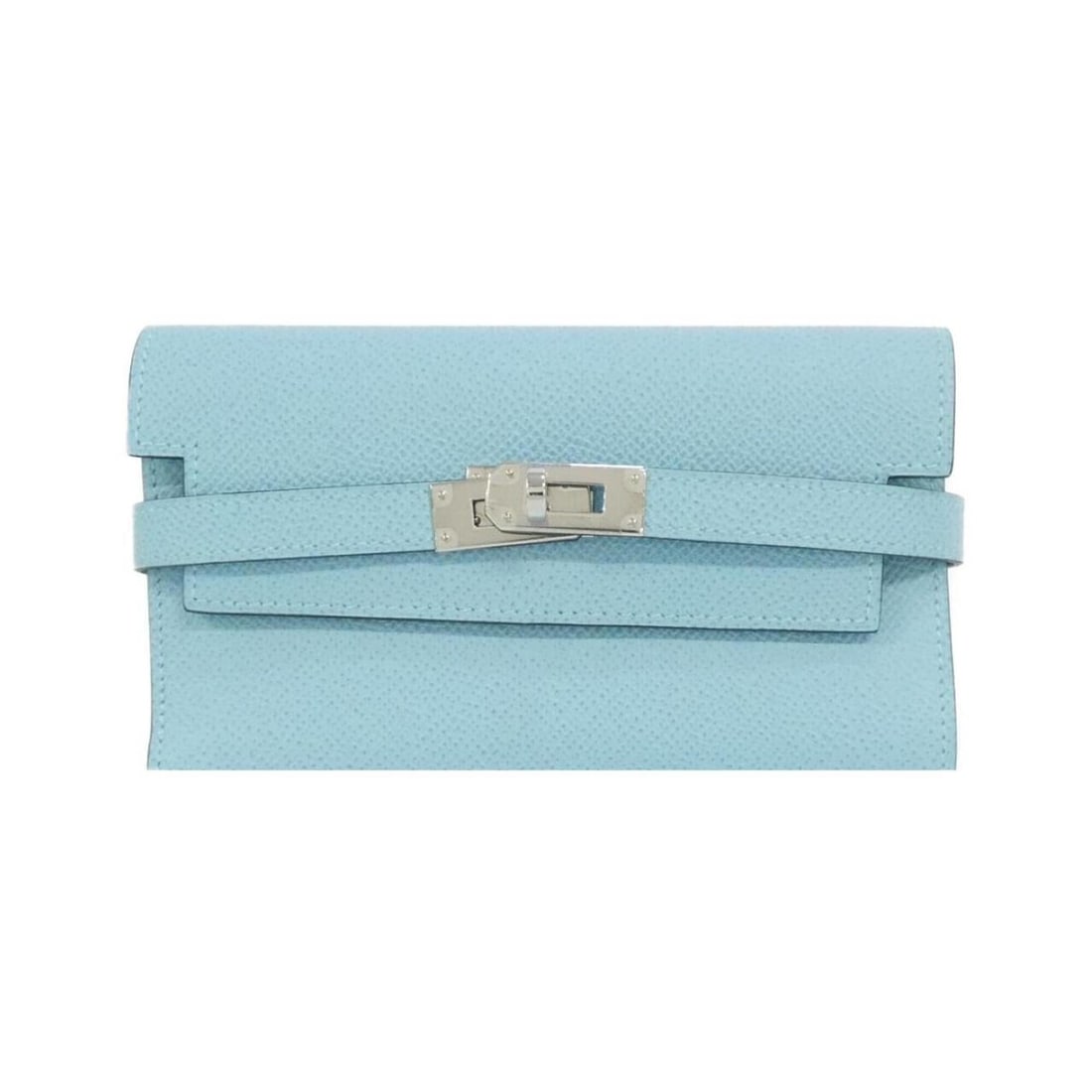Hermes Kelly Depriant Medium 054750CK Wallet: --- Catalog ---Category: SizeSize (HxWxD): 10cm x 16cm x 3cm / 3.93'' x 6.29'' x 1.18''Category: DesignType: Long wallet (bi-fold)Color: Blue atollGender: WomenMaterial: Epsom leather Category: Genera