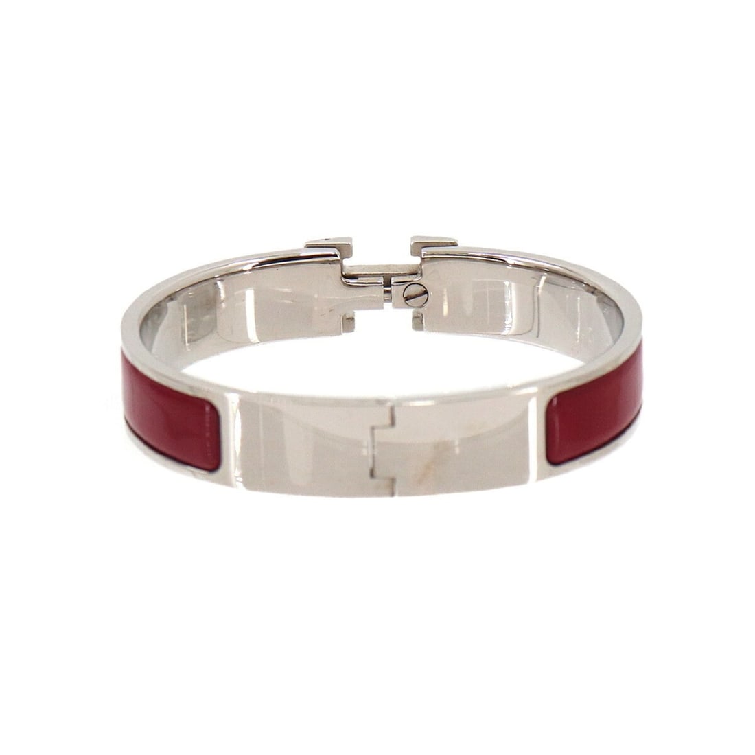 Hermes Clic H PM Bangle, Red and Silver - 2