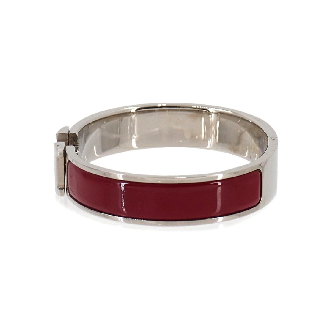 Hermes Clic H PM Bangle, Red and Silver - 3