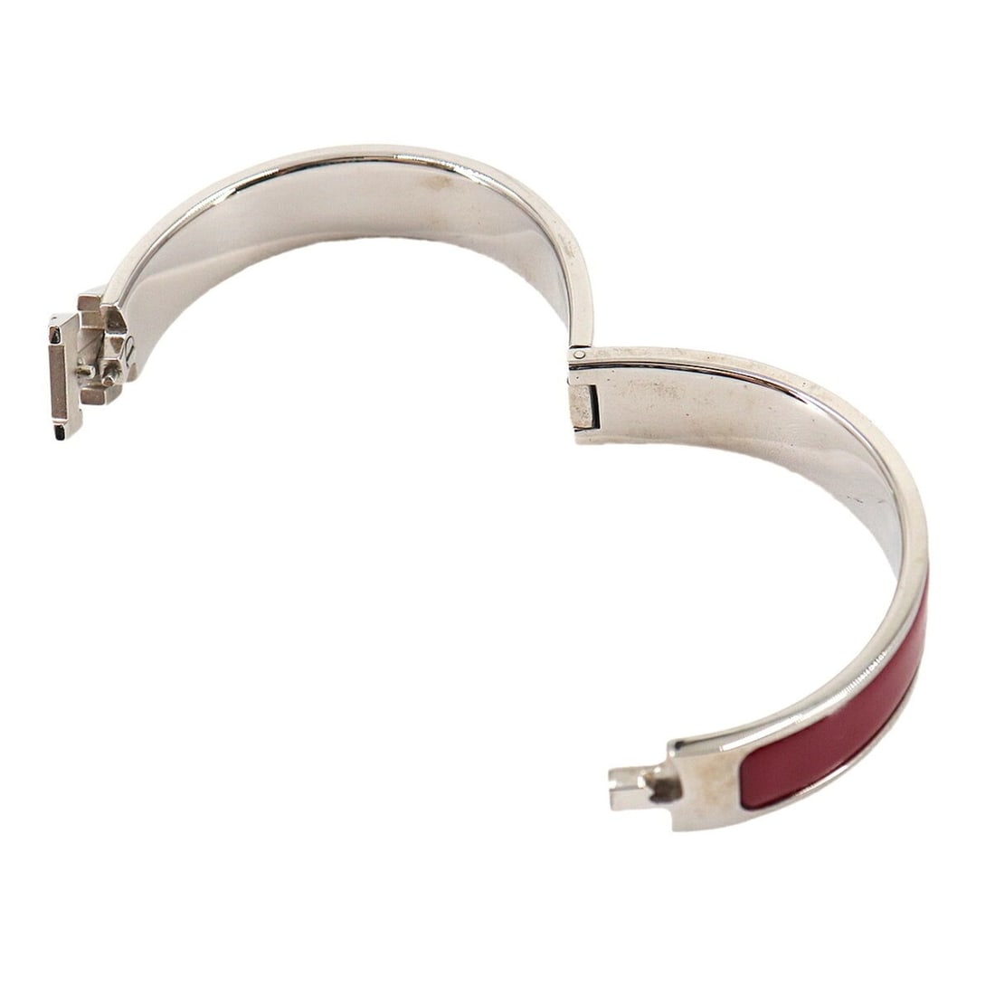 Hermes Clic H PM Bangle, Red and Silver - 5