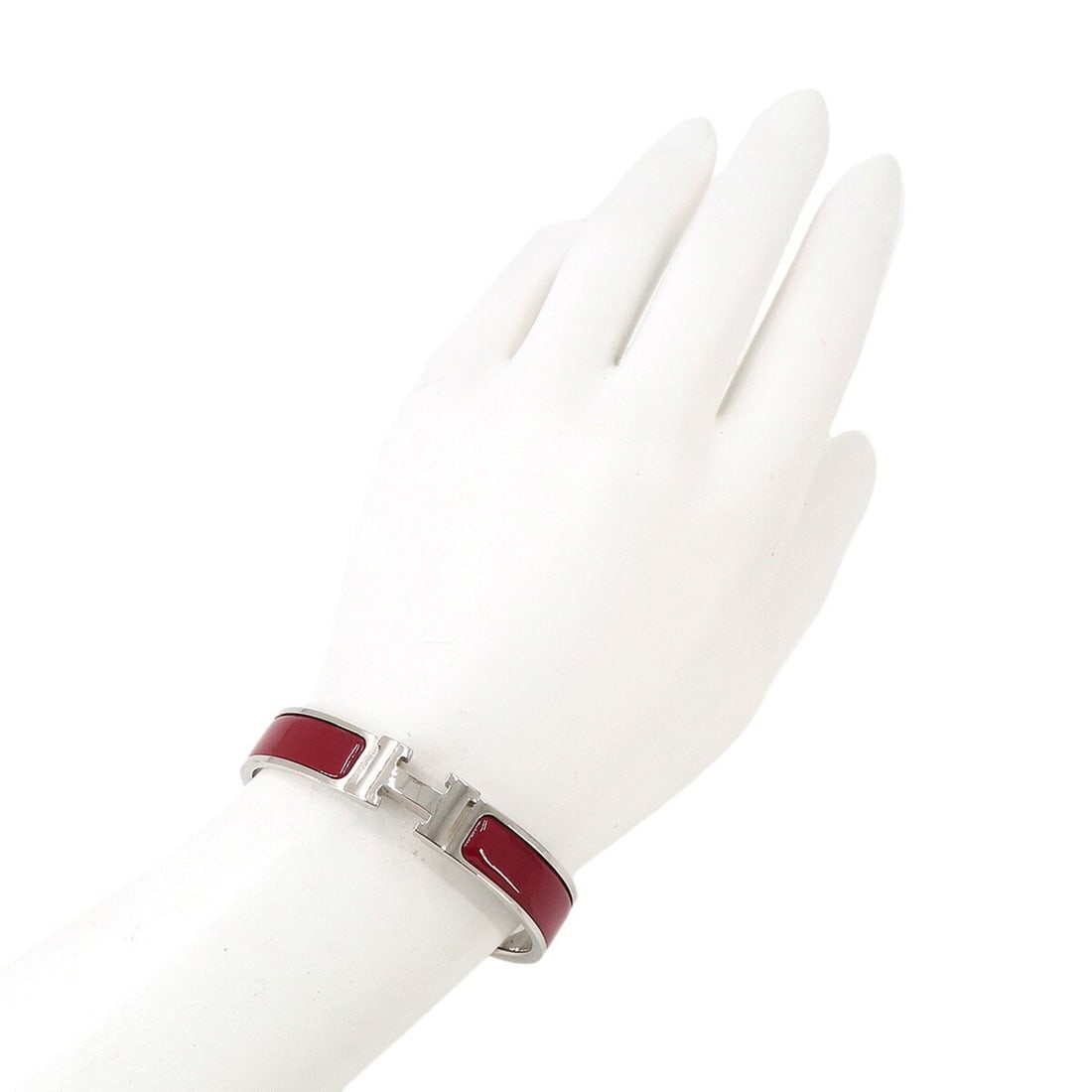 Hermes Clic H PM Bangle, Red and Silver - 8