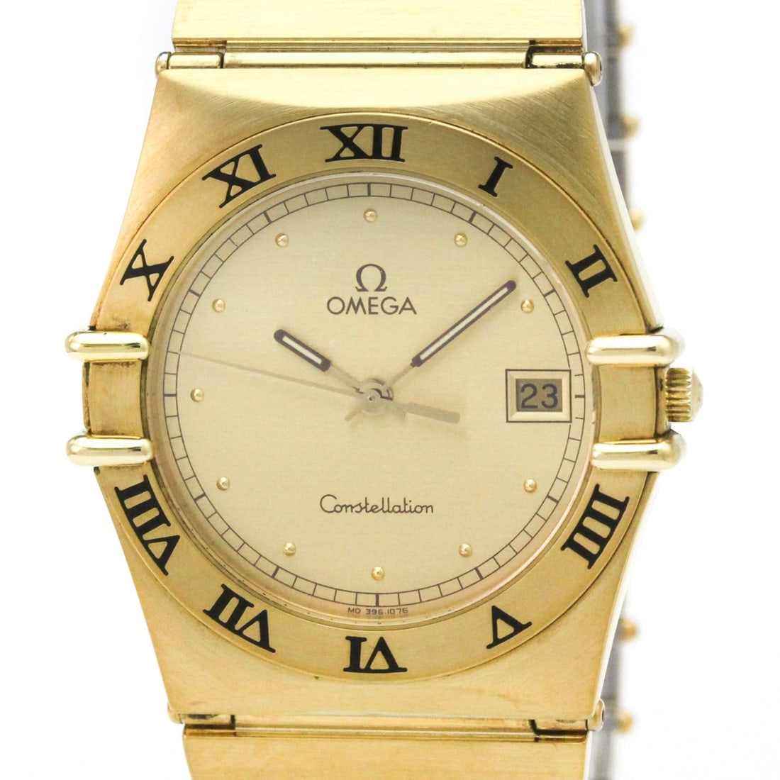 OMEGA Constellation Gold Plated Quartz Mens Watch 396.1076: --- Catalog ---Category: SizeCase Diameter: 33mm / 1.3''Category: DesignType: WristwatchStyle: Dress/FormalGender: MenColor (Dial): GoldMaterial (Band): Gold platedMaterial (Case): Gold platedCategory