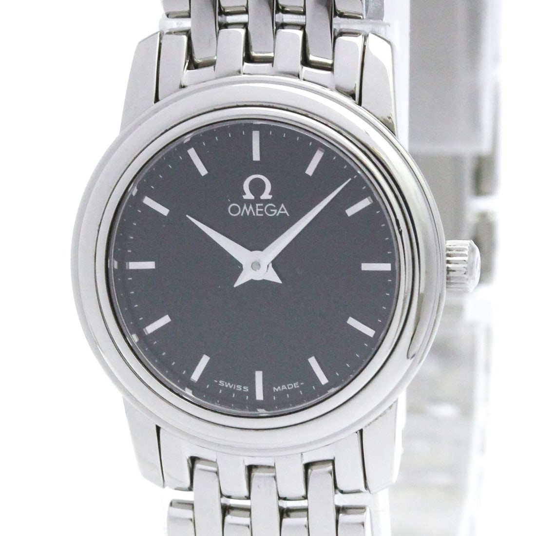 OMEGA De Ville Prestige Steel Quartz Ladies Watch 4570.51 Polished: --- Catalog ---Category: SizeCase Diameter: 22mm / 0.87''Category: DesignType: WristwatchStyle: Dress/FormalGender: WomenColor (Dial): BlackMaterial (Band): Stainless steelMaterial (Case): Stainless s