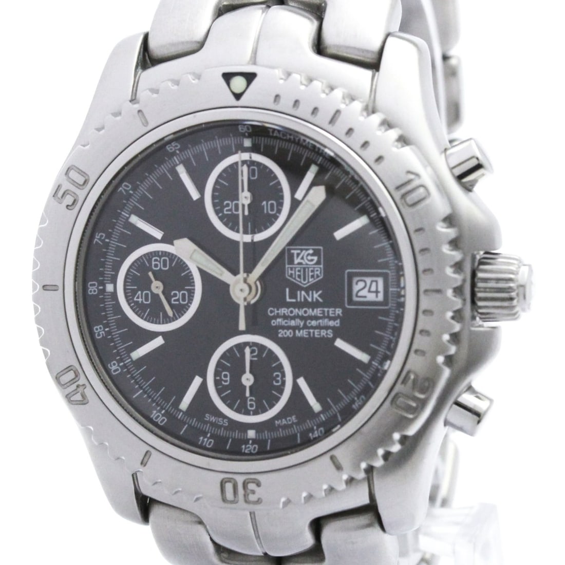 TAG HEUER Link Chronograph Steel Automatic Mens Watch CT5111 Polished: --- Catalog ---Category: SizeCase Diameter: 42mm / 1.65''Category: DesignType: WristwatchStyle: SportGender: MenColor (Dial): BlackMaterial (Band): Stainless steelMaterial (Case): Stainless steelCateg
