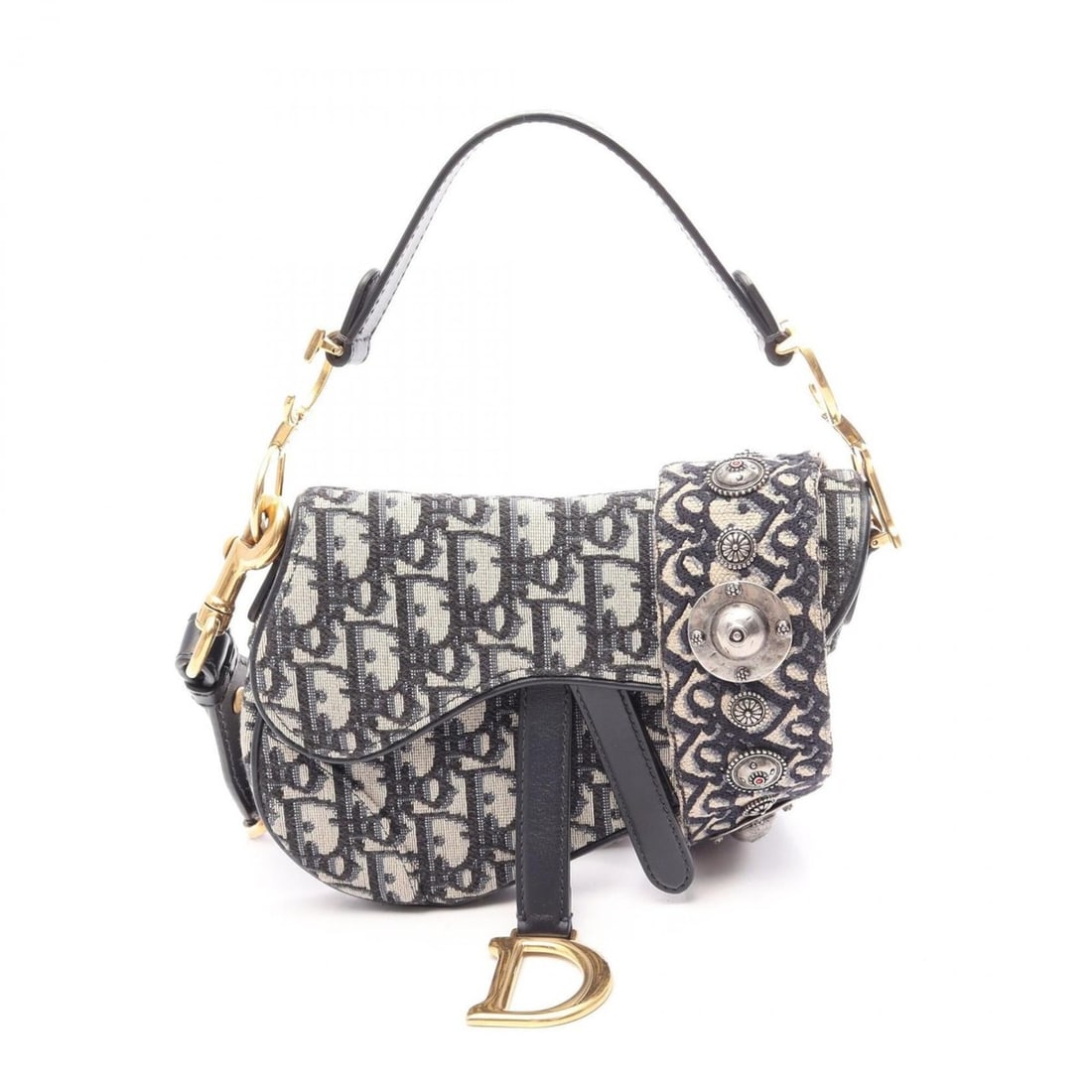 Christian Dior Dior Saddle Bag Mini Oblique Jacquard 2-Way Handbag, Canvas and Leather, Women's,: --- Catalog ---Category: SizeSize (HxWxD): 13cm x 18cm x 5cm / 5.11'' x 7.08'' x 1.96''Category: DesignType: Handbag, Saddle bagColor: Beige, NavyGender: WomenMaterial: Canvas , Leather Category: Gene