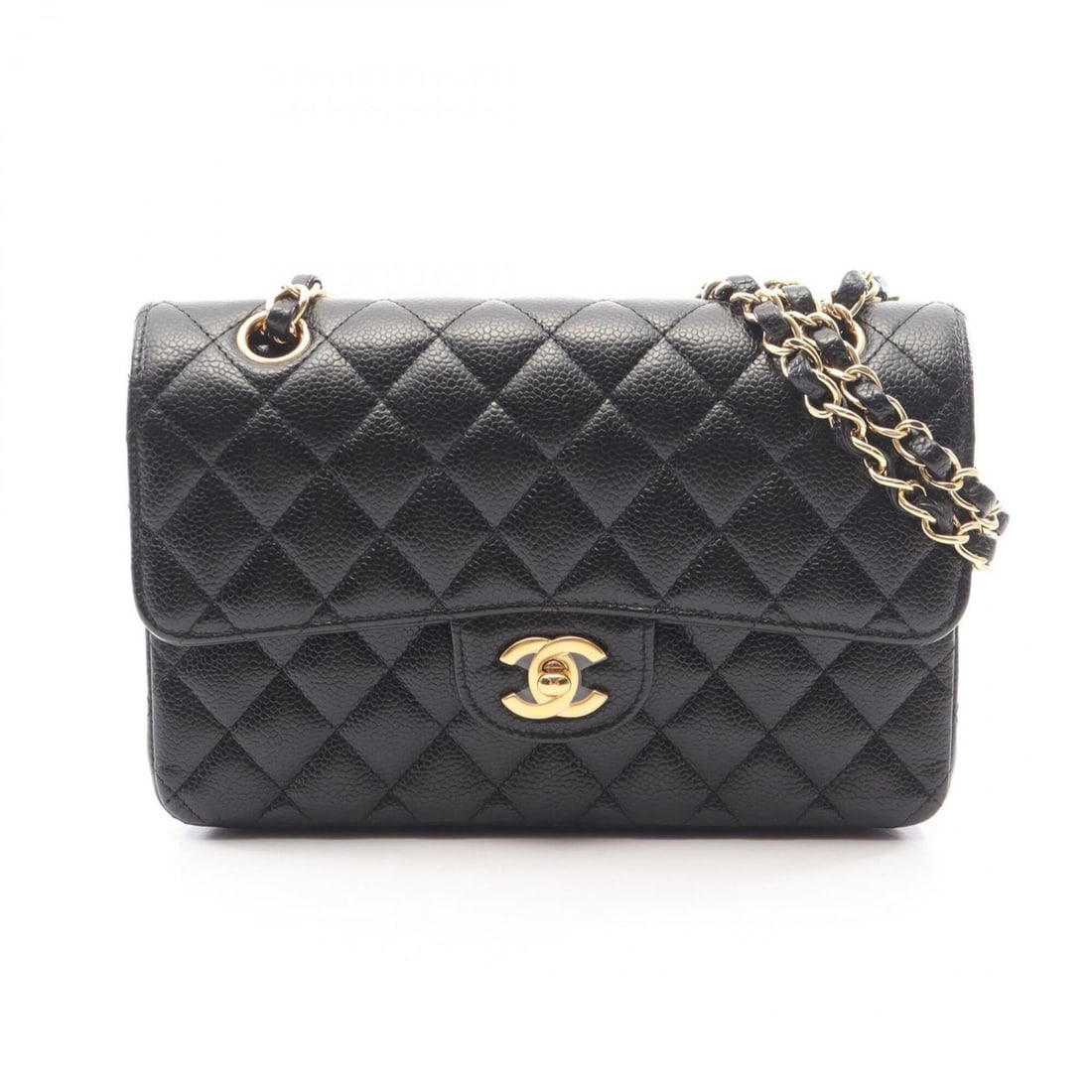 Chanel Matelassé Double Flap Shoulder Bag/Handbag, Caviar Leather (Grained Calfskin), Women's,: --- Catalog ---Category: SizeSize (HxWxD): 14cm x 23cm x 6cm / 5.51'' x 9.05'' x 2.36''Category: DesignType: Handbag, Shoulder bagColor: BlackGender: WomenMaterial: Grained Calfskin Category: GeneralM