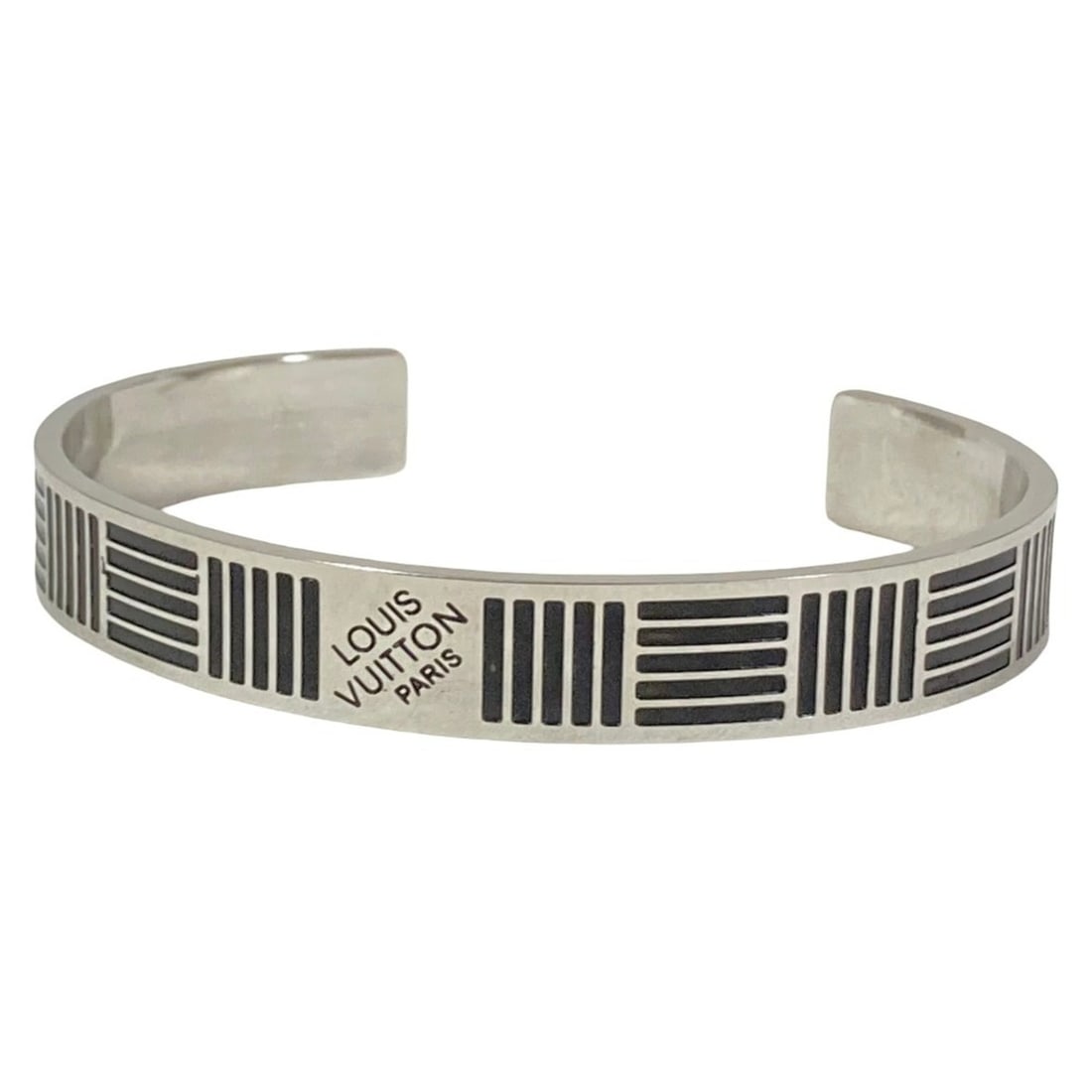 LOUIS VUITTON Louis Vuitton Jonc Damier Colors Cuff Bangle Bracelet M62492 Silver Color Men's: --- Catalog ---Category: SizeLength: 18cm / 7.08''Category: DesignType: BangleColor: Black, SilverGender: Men,WomenCategory: GeneralBrand: Louis Vuitton--- Item List ---Section: ConditionRanking: Rank