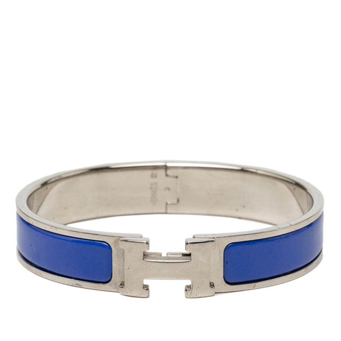 Hermes Click H PM Bracelet, Silver, Blue Metal, Women's: --- Catalog ---Category: SizeLength: 17cm / 6.69''Category: DesignType: Charm braceletColor: Blue, SilverGender: WomenMaterial: MetalCategory: GeneralBrand: Hermes--- Item List ---Section: ConditionRa