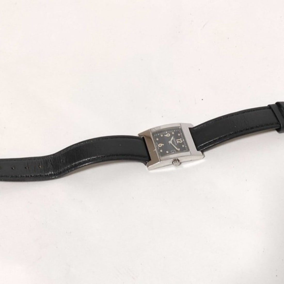 GUCCI Watch 7700L Black Silver Stainless Steel Leather Women's Analog Square - 2