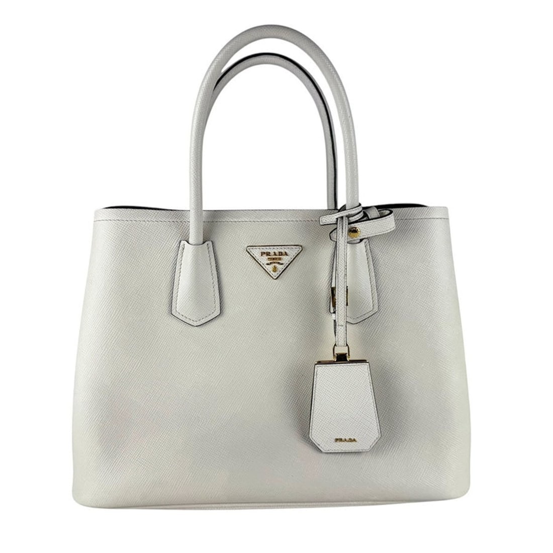 Prada PRADA handbag shoulder bag leather ivory women's z10653: --- Catalog ---Category: SizeSize (HxWxD): 26cm x 35cm x 14cm / 10.23'' x 13.77'' x 5.51''Category: DesignType: Handbag, Shoulder bagColor: IvoryGender: WomenMaterial: Leather Category: GeneralBrand: 