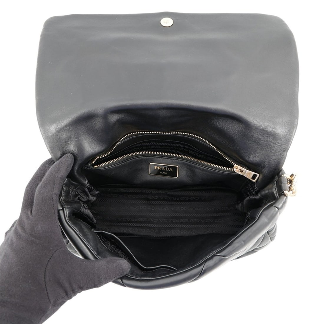 Prada Handbag System Patchwork Leather 1BD291 PRADA Black - 5