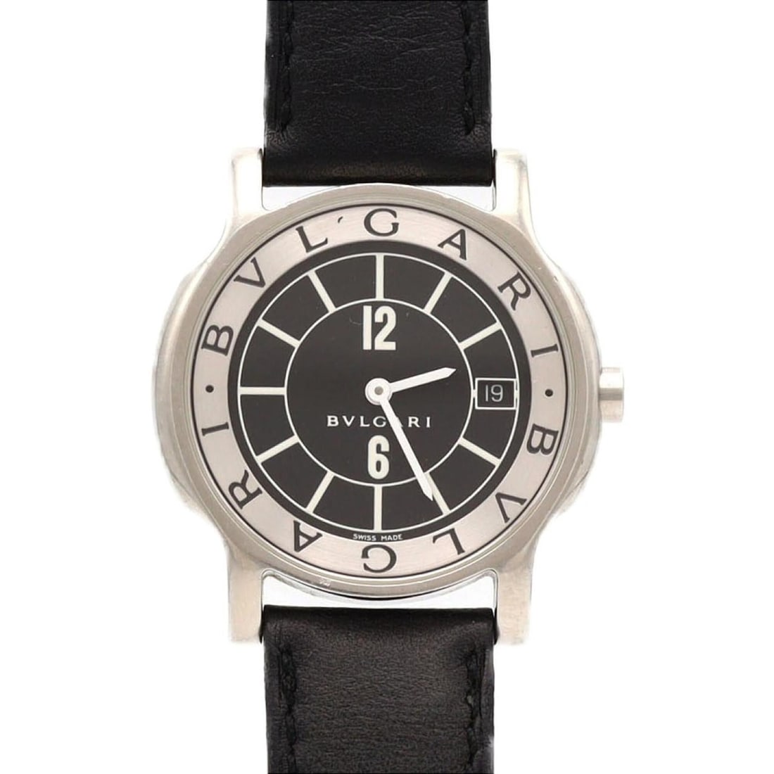 Bulgari Solotempo ST35S ST35SLD SS Quartz Watch: --- Catalog ---Category: SizeCase Diameter: 35mm / 1.38''Category: DesignType: WristwatchGender: MenColor (Dial): BlackMaterial (Case): Stainless steelCategory: GeneralMPN: ST35S/ST35SLDBrand: Bvlgari