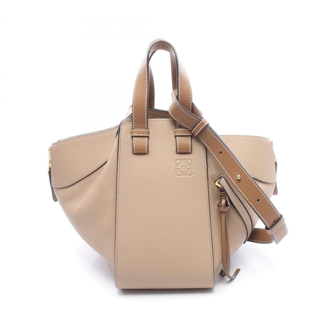 Loewe Hammock Small 2-Way Leather Handbag for Women, Beige