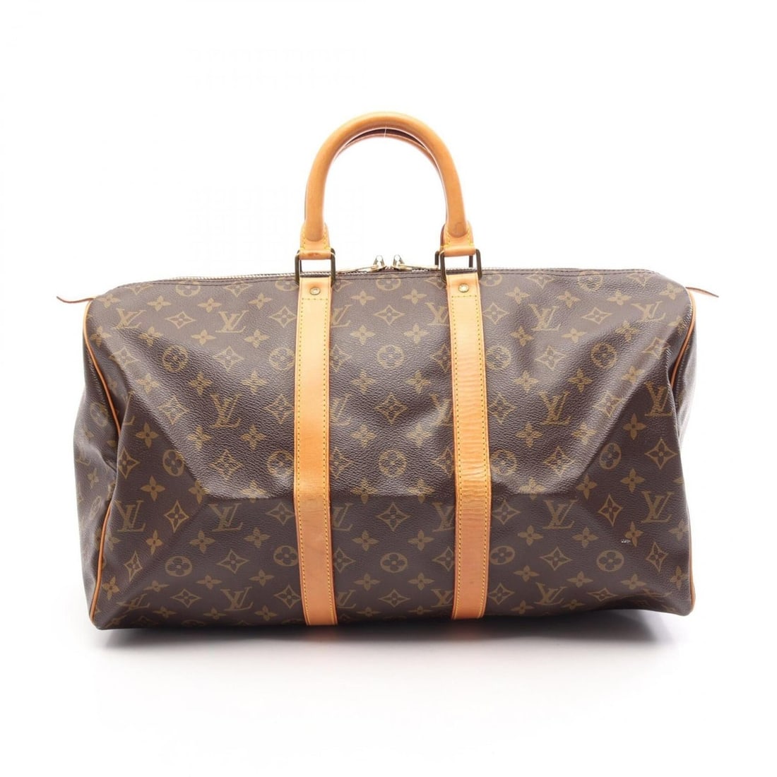 Louis Vuitton Keepall 45 Monogram Boston Bag Handbag, Coated Canvas Leather, Men's/Women's, Brown,: --- Catalog ---Category: SizeSize (HxWxD): 26cm x 46cm x 20cm / 10.23'' x 18.11'' x 7.87''Category: DesignType: Boston bag, HandbagColor: BrownGender: Men,WomenMaterial: Coated canvas , PVC , Leather 