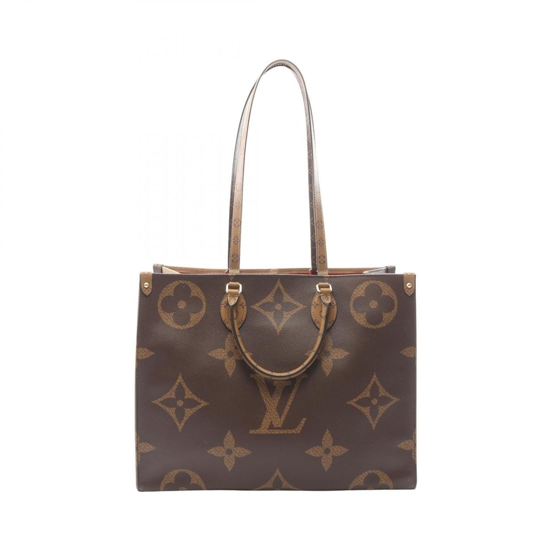 Louis Vuitton OnTheGo GM 2-Way Tote Bag/Handbag, Coated Canvas, Monogram Giant Reverse, Women's,: --- Catalog ---Category: SizeSize (HxWxD): 32cm x 41cm x 17cm / 12.59'' x 16.14'' x 6.69''Category: DesignType: Handbag, Tote bagColor: Beige, BrownGender: WomenMaterial: Coated canvas , PVC , Monogra