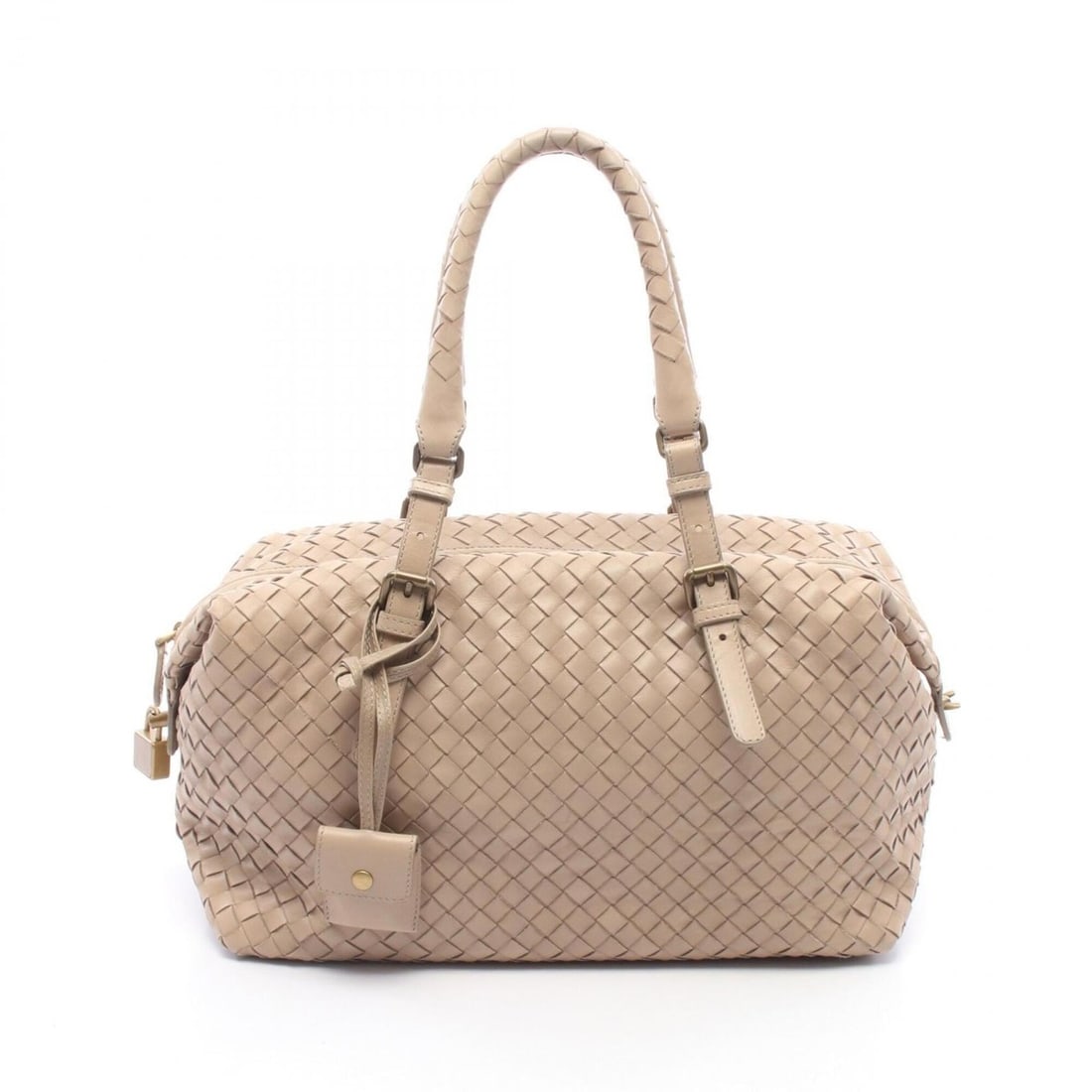 Bottega Veneta Intrecciato Handbag, Leather, Women's, Beige