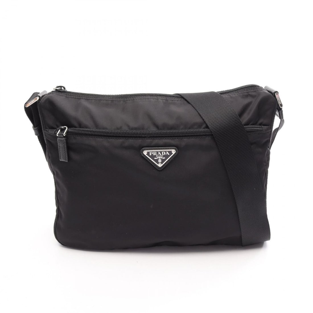 Prada PRADA Shoulder Bag Handbag Nylon Saffiano Leather Women's Black 1BC241 (1 of 11)