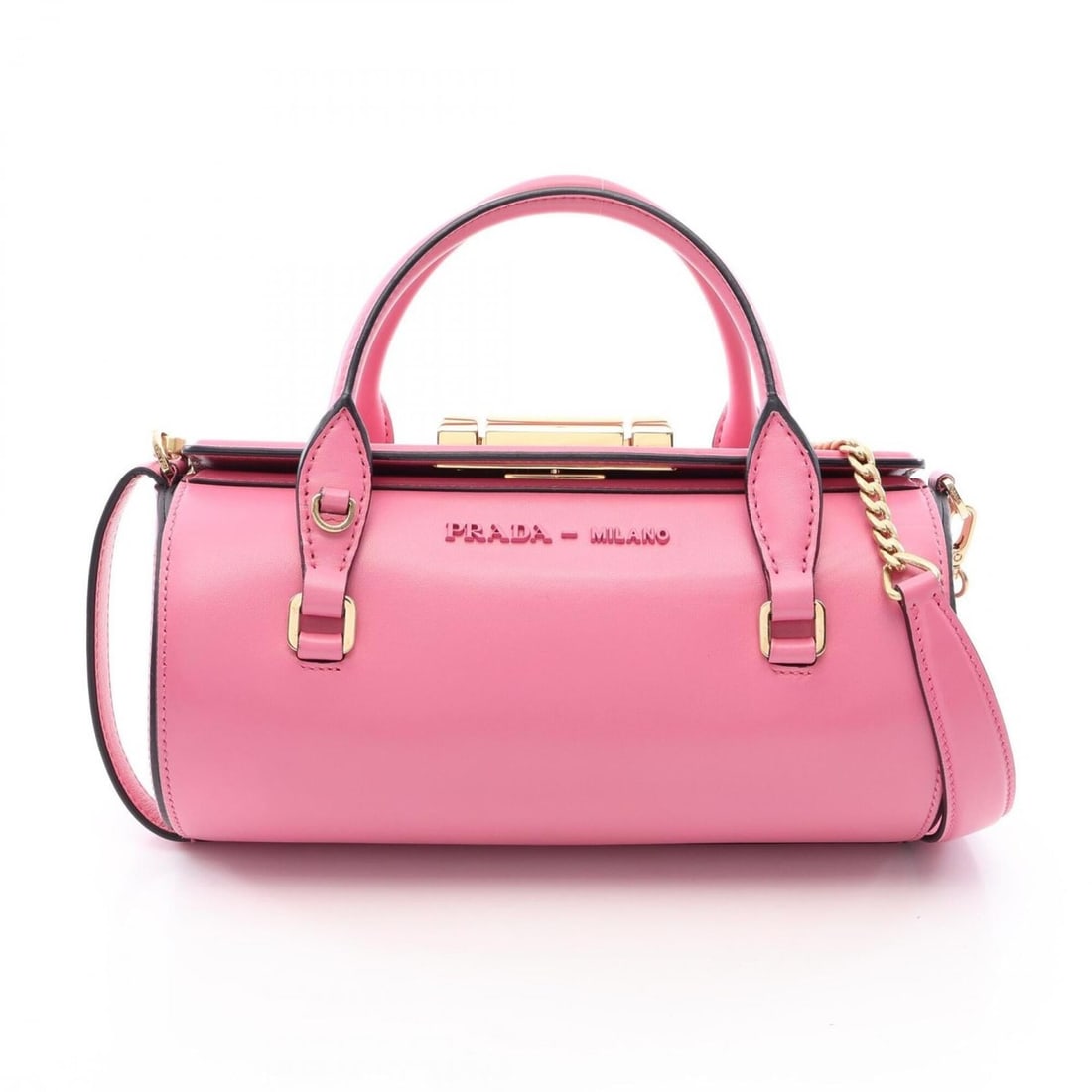 Prada Civil 2-Way Handbag, Leather, Women's, Pink: --- Catalog ---Category: SizeSize (HxWxD): 11cm x 22cm x 10.5cm / 4.33'' x 8.66'' x 4.13''Strap Length: 126cm / 49.6''Handle Length: 34cm / 13.38''Category: DesignType: HandbagColor: PinkGender: Women