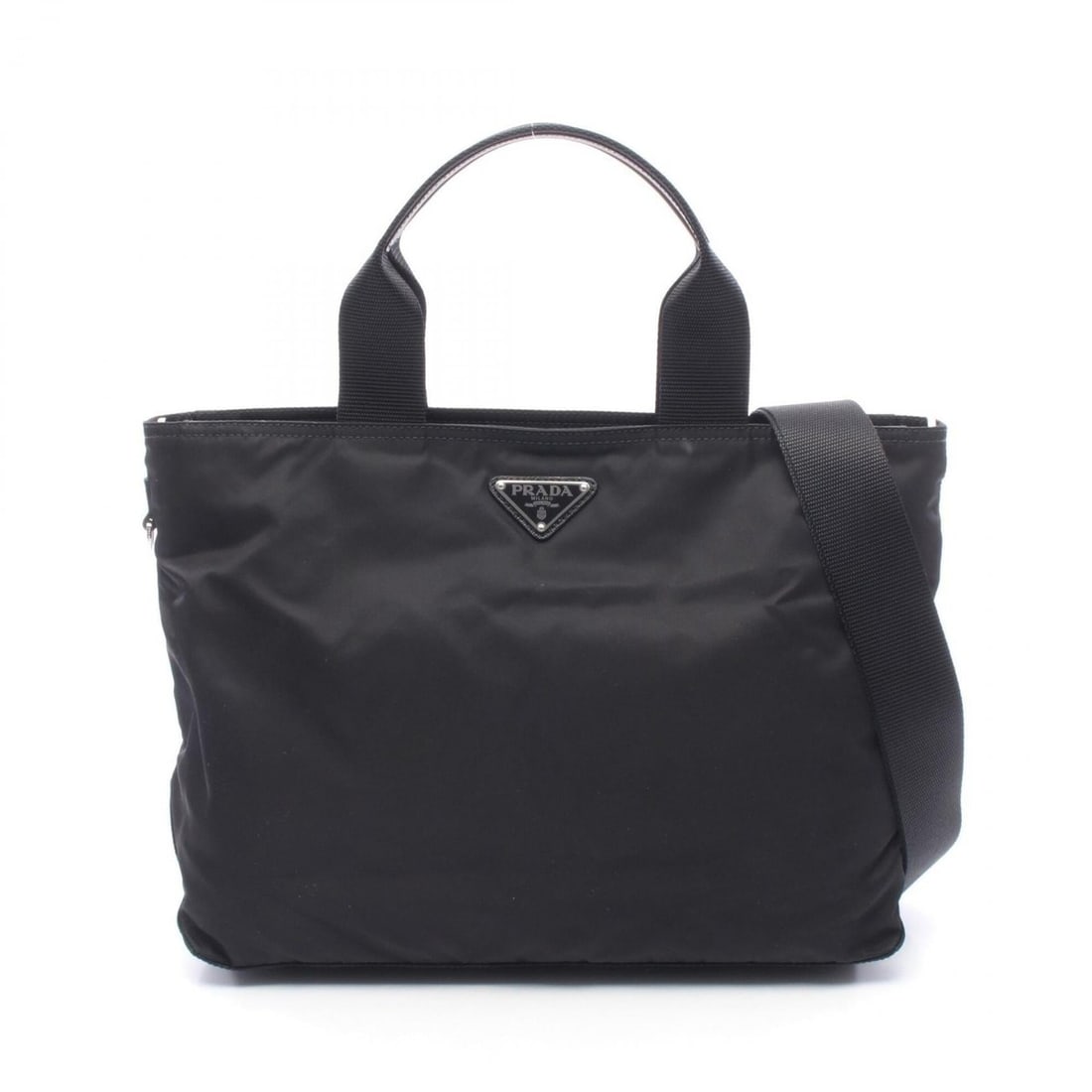 Prada VELA 2-Way Handbag, Nylon, Women's, Black (1 of 9)