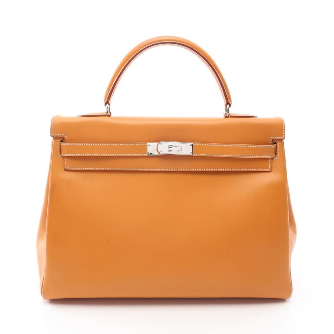 Hermes Kelly 35 2-Way Handbag, Leather, Veau Chamonix, Brown Tone
