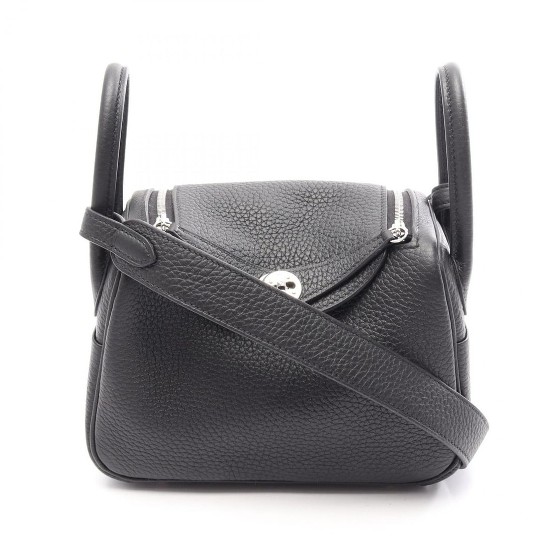 Hermes Lindy Mini Shoulder Bag/Handbag, Taurillon Clemence Leather, Women's, Black