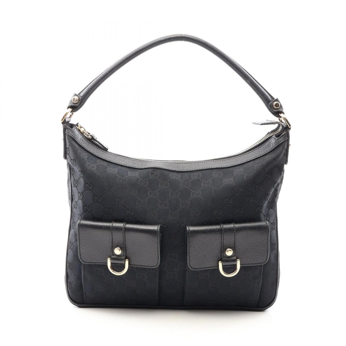 Gucci GG Canvas Shoulder Bag Handbag Leather Women's Black 153025: --- Catalog ---Category: SizeSize (HxWxD): 25cm x 30cm x 10.5cm / 9.84'' x 11.81'' x 4.13''Category: DesignType: Handbag, Shoulder bagColor: BlackGender: WomenMaterial: Canvas , Leather Category: Gene