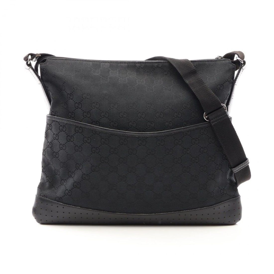 Gucci GG Canvas Shoulder Bag Handbag Leather Women's Black 145856: --- Catalog ---Category: SizeSize (HxWxD): 31cm x 37.5cm x 2cm / 12.2'' x 14.76'' x 0.78''Category: DesignType: Handbag, Shoulder bagColor: BlackGender: WomenMaterial: Canvas , Leather Category: Gener