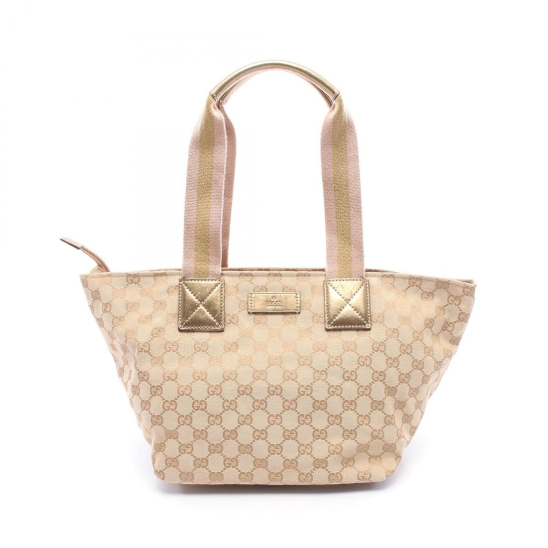 Gucci GG Canvas Sherry Line Tote Bag Handbag Leather Women's Beige Pink Gold 131230: --- Catalog ---Category: SizeSize (HxWxD): 23.5cm x 24cm x 20cm / 9.25'' x 9.44'' x 7.87''Category: DesignType: Handbag, Tote bagColor: Beige, Gold, PinkGender: WomenMaterial: Canvas , Leather Categor