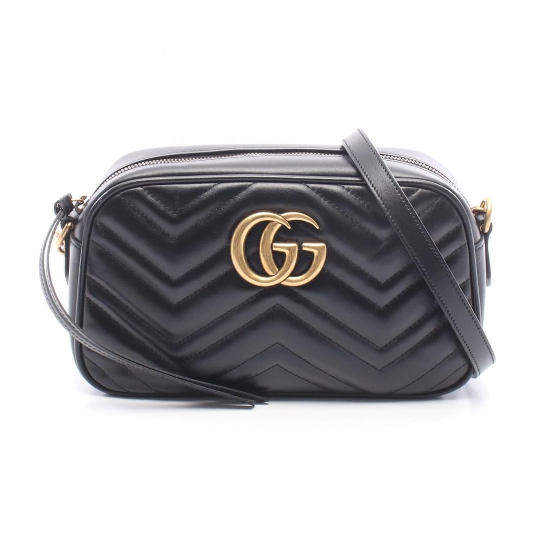 Gucci GG Marmont Shoulder Bag/Handbag, Leather, Women's, Black, 447632: --- Catalog ---Category: SizeSize (HxWxD): 14cm x 24cm x 7cm / 5.51'' x 9.44'' x 2.75''Category: DesignType: Handbag, Shoulder bagColor: BlackGender: WomenMaterial: Leather Category: GeneralMPN: 44763