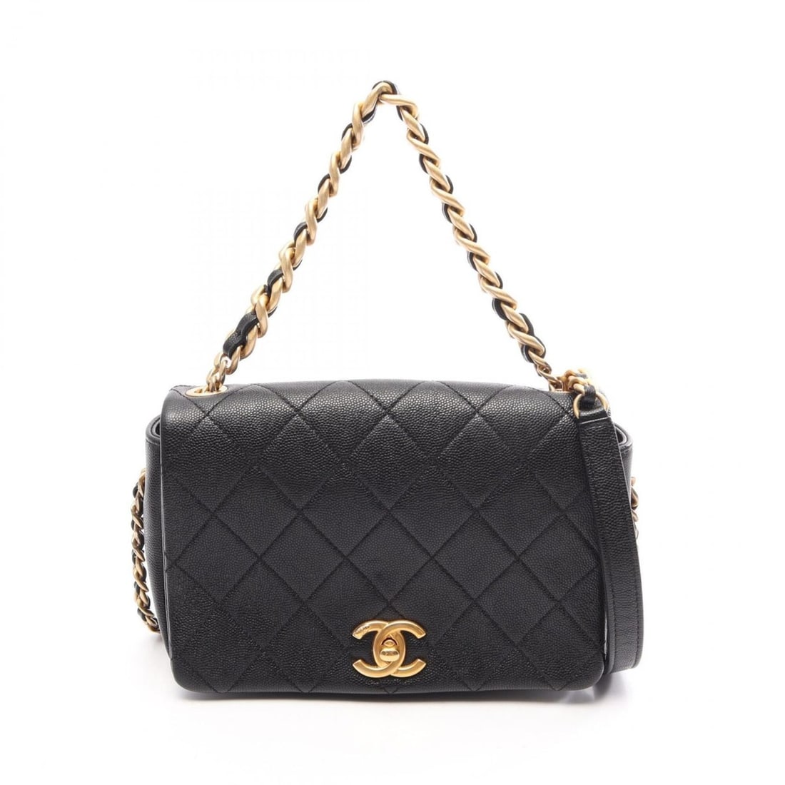 Chanel Matelassé Full Flap 2-Way Shoulder Bag/Handbag, Caviar Leather (Grained Calfskin), Women's, (1 of 19)