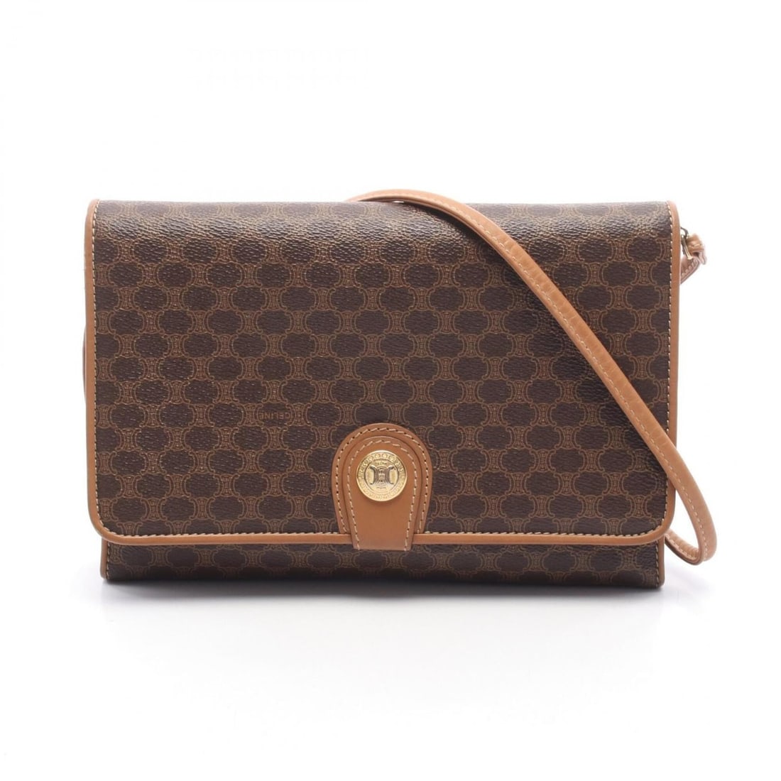 Celine Macadam Shoulder Bag/Handbag, Coated Canvas and Leather, Women's, Brown: --- Catalog ---Category: SizeSize (HxWxD): 16.5cm x 24cm x 3cm / 6.49'' x 9.44'' x 1.18''Category: DesignType: Handbag, Shoulder bagColor: BrownGender: WomenMaterial: Coated canvas Category: GeneralBr