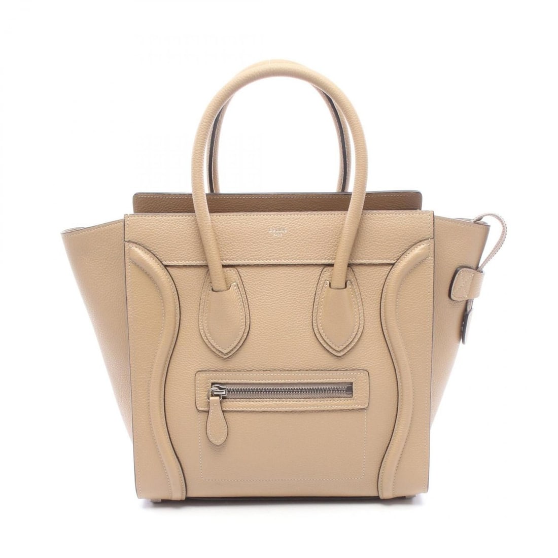 Celine Luggage Micro Shopper Handbag, Leather, Women's, Beige