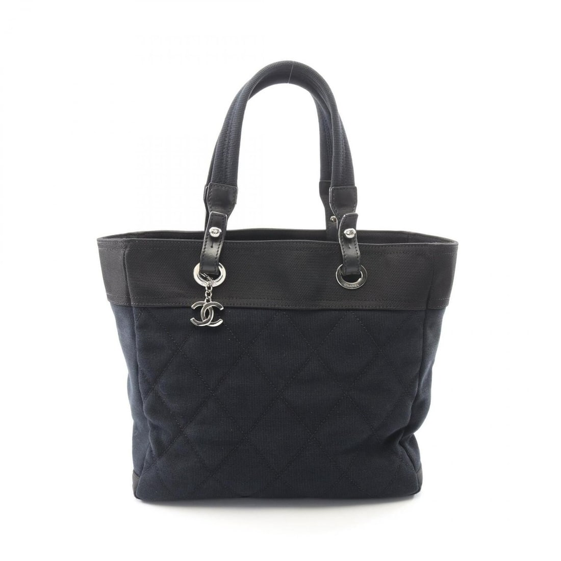 Chanel Paris Biarritz MM Tote Bag Handbag Canvas Leather Women's Black: --- Catalog ---Category: SizeSize (HxWxD): 30cm x 34cm x 16cm / 11.81'' x 13.38'' x 6.29''Category: DesignType: Handbag, Tote bagColor: BlackGender: WomenMaterial: Canvas , Leather Category: GeneralBr